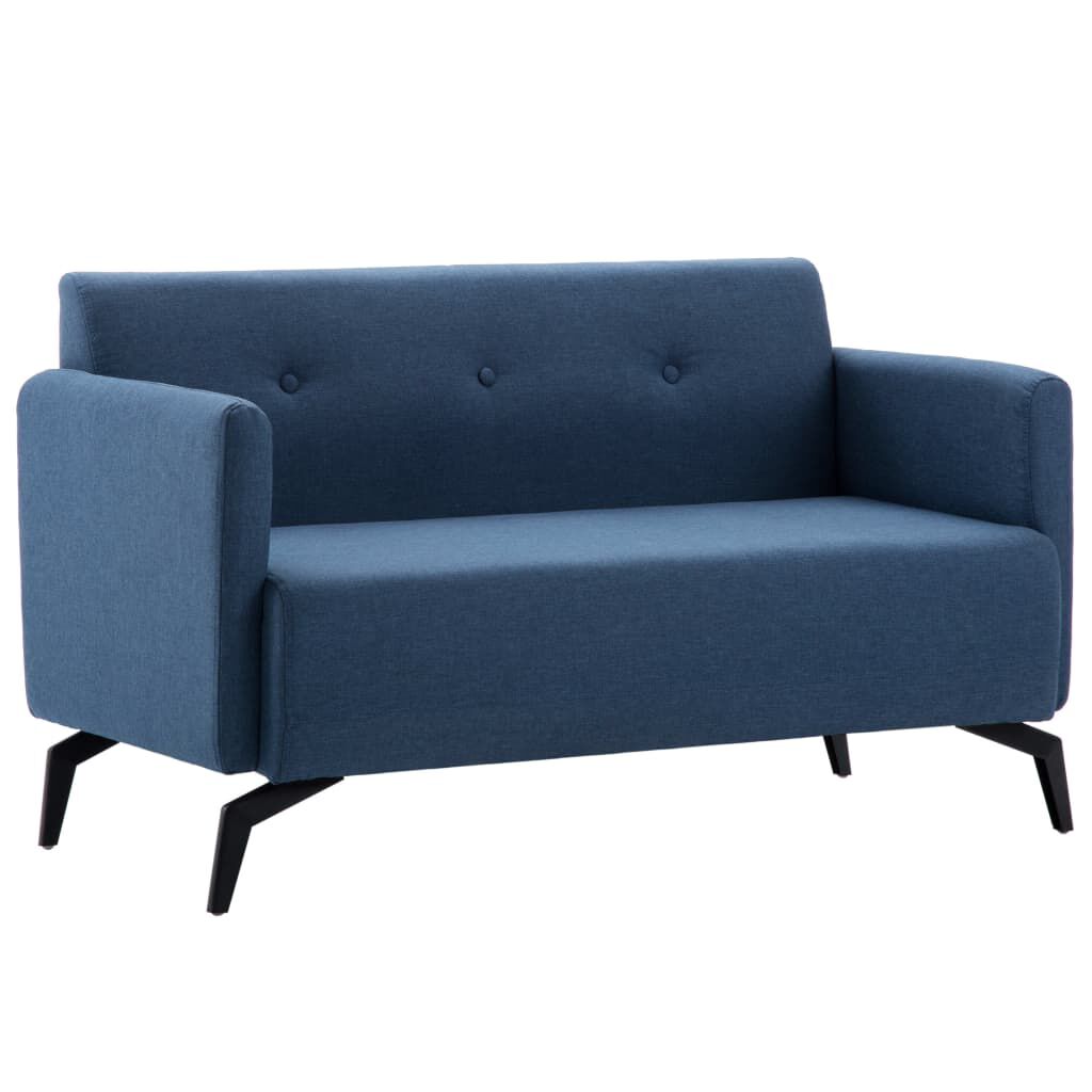 vidaXL Καναπές Διθέσιος Μπλε 115x60x67 εκ. Υφασμάτινη Ταπετσαρία