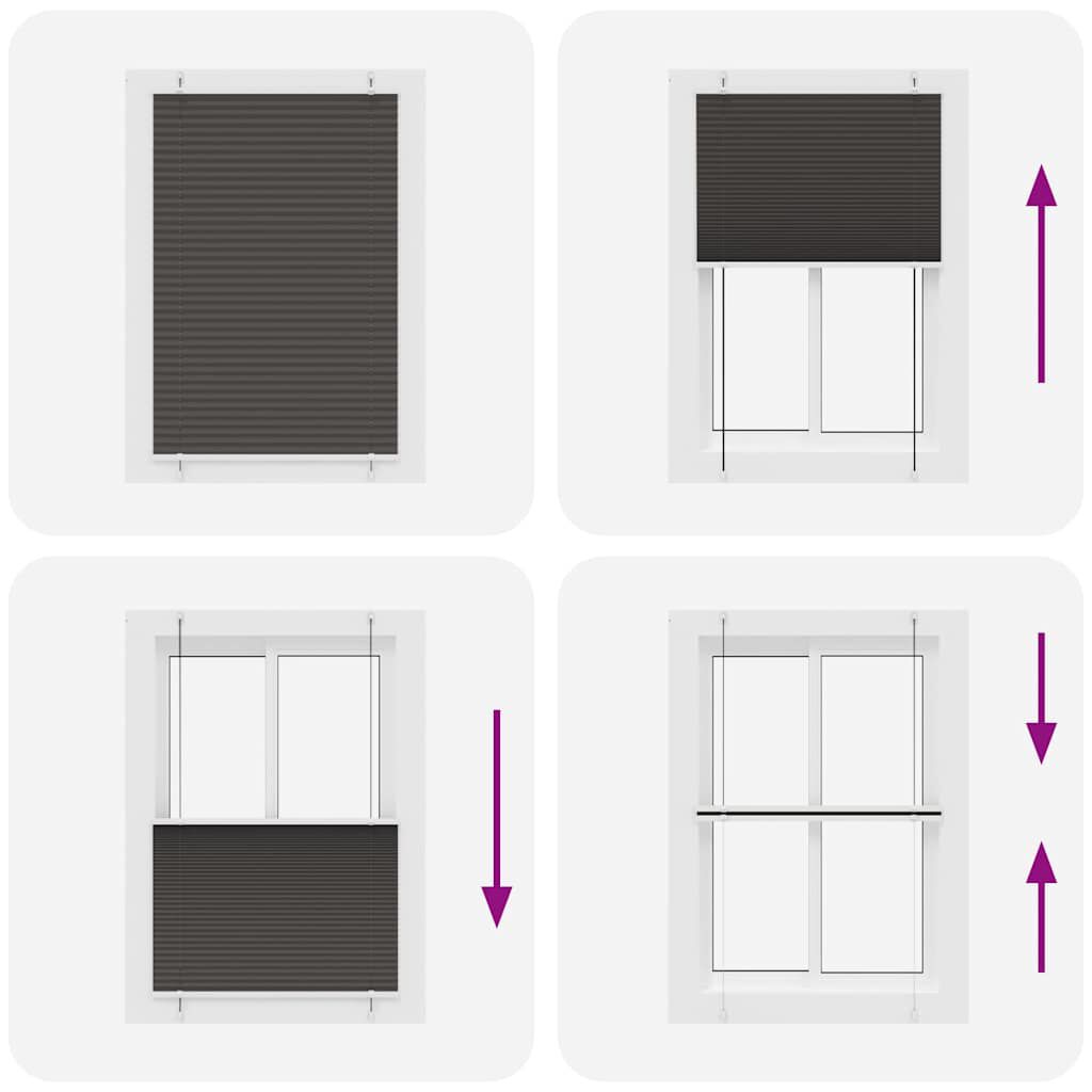 vidaXL Πλισέ περσίδα Μαύρο 95x100 cm Πλάτος υφάσματος 94,4 cm
