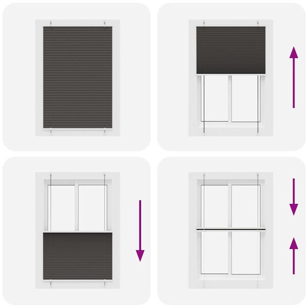 vidaXL Πλισέ περσίδα Μαύρο 95x100 cm Πλάτος υφάσματος 94,4 cm