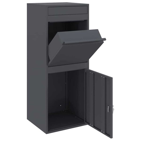 vidaXL Θυρίδα Πακέτων Ανθρακί 41 x 38 x 103 εκ Ατσάλι