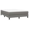 vidaXL Κρεβάτι Boxspring με Στρώμα Σκούρο Γκρι 140x190 εκ. Υφασμάτινο