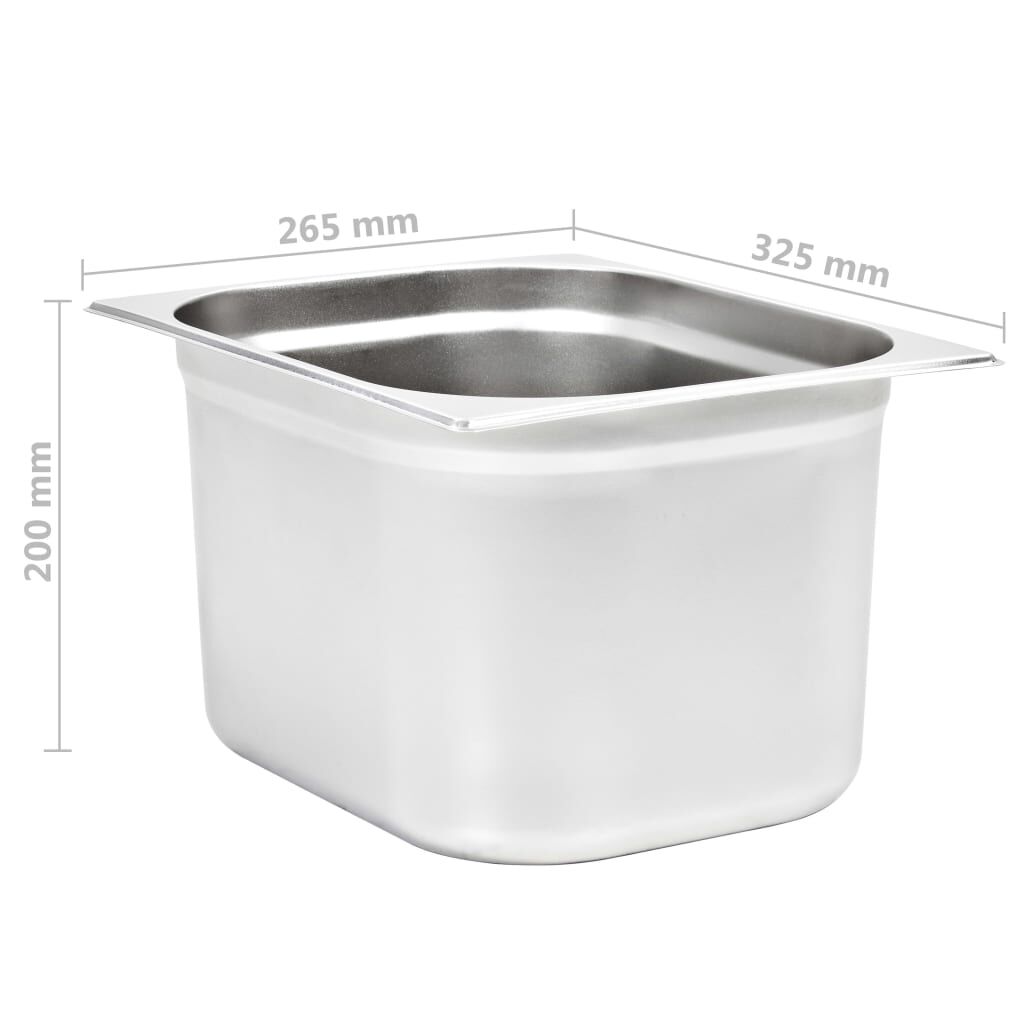 vidaXL Λεκάνες Gastronorm 2 τεμ. GN 1/2 200 χιλ. από Ανοξείδωτο Ατσάλι