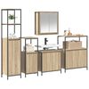 vidaXL Σετ Επίπλων Μπάνιου με ράφι 5 pcs Βελανιδιά Σονομά και Μαύρο