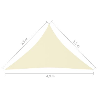 vidaXL Πανί Σκίασης Τρίγωνο Κρεμ 3,5 x 3,5 x 4,9 μ. από Ύφασμα Oxford