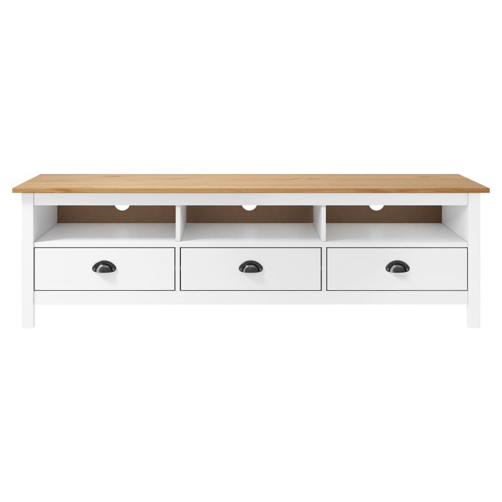 vidaXL Έπιπλο Τηλεόρασης Hill Λευκό 158x40x47 εκ. Ξύλο Πεύκου