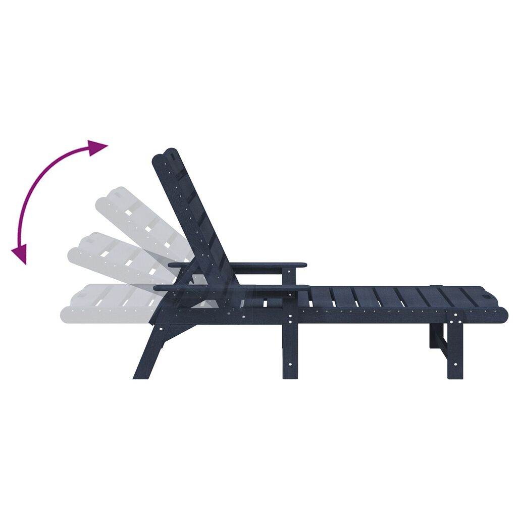 vidaXL Ξαπλώστρα Ναυτικό μπλε 53x162x98.5 εκ. HDPE