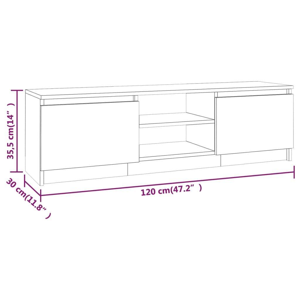 vidaXL Έπιπλο Τηλεόρασης Καφέ Δρυς 120x30x35,5 εκ. Επεξεργασμένο Ξύλο