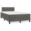 vidaXL Κρεβάτι Boxspring με Στρώμα Σκούρο Γκρι 120x200 εκ. Βελούδινο