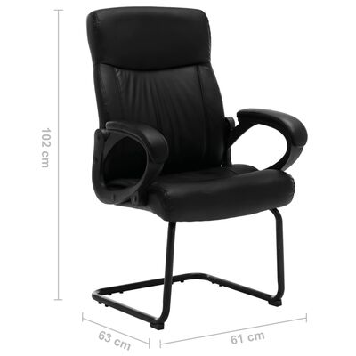 vidaXL Καρέκλα Γραφείου «Πρόβολος» Μαύρη από Συνθετικό Δέρμα