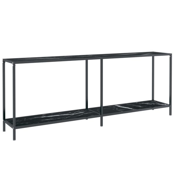 vidaXL Τραπέζι Κονσόλα Μαύρο 200 x 35 x 75,5 εκ. από Ψημένο Γυαλί