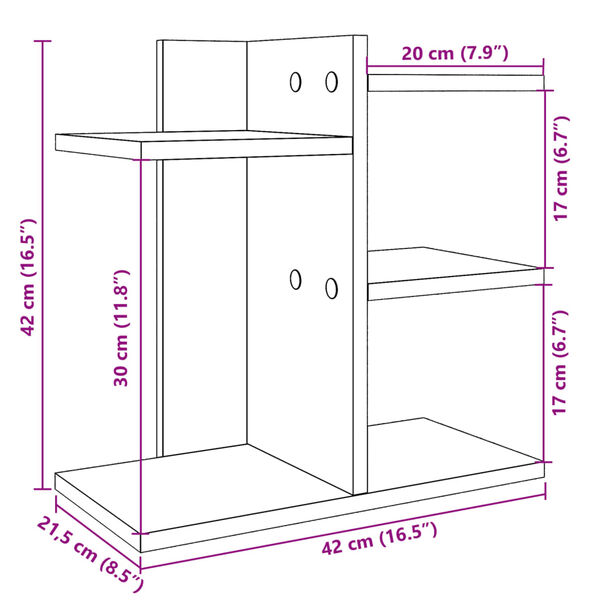vidaXL Έπιπλο Οργάνωσης Γραφείου Λευκό 42x21,5x42 εκ Επεξ. Ξύλο