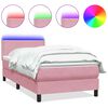 vidaXL &Kappa;&rho;&epsilon;&beta;ά&tau;&iota; Boxspring &mu;&epsilon; &Sigma;&tau;&rho;ώ&mu;&alpha; & LED &rho;&omicron;&zeta; 100x220 cm &Beta;&epsilon;&lambda;&omicron;ύ&delta;&iota;&nu;&omicron;