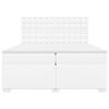 vidaXL Κρεβάτι Boxspring με Στρώμα Λευκό 200x200 εκ. Συνθετικό Δέρμα