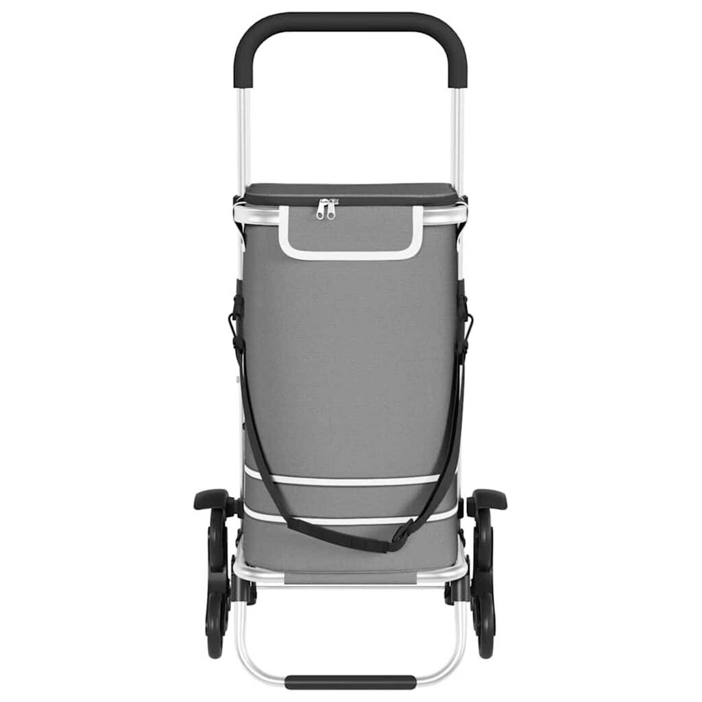 vidaXL Καρότσι Αγορών Γκρι 47 x 39 x 100.5 εκ. Ύφασμα Oxford