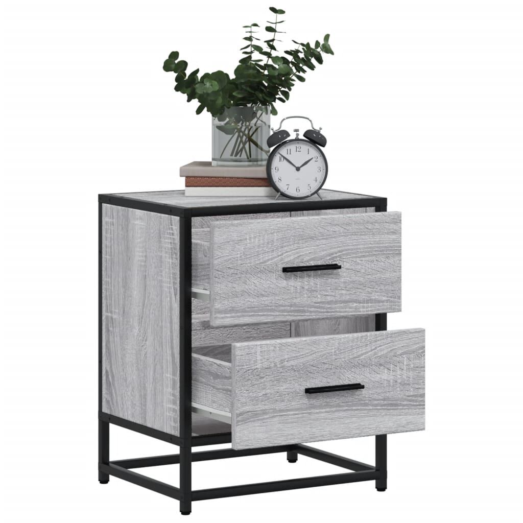 vidaXL Κομοδίνα 2 τεμ. Γκρι Sonoma 40x31x50 εκ. από Επεξεργασμένο Ξύλο