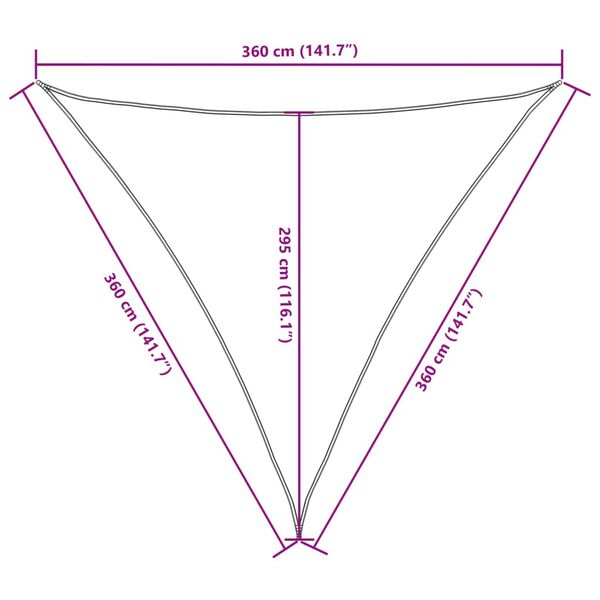 vidaXL Πανί Σκίασης Τρίγωνο Taupe 3,6 x 3,6 x 3,6 μ. Ύφασμα Oxford