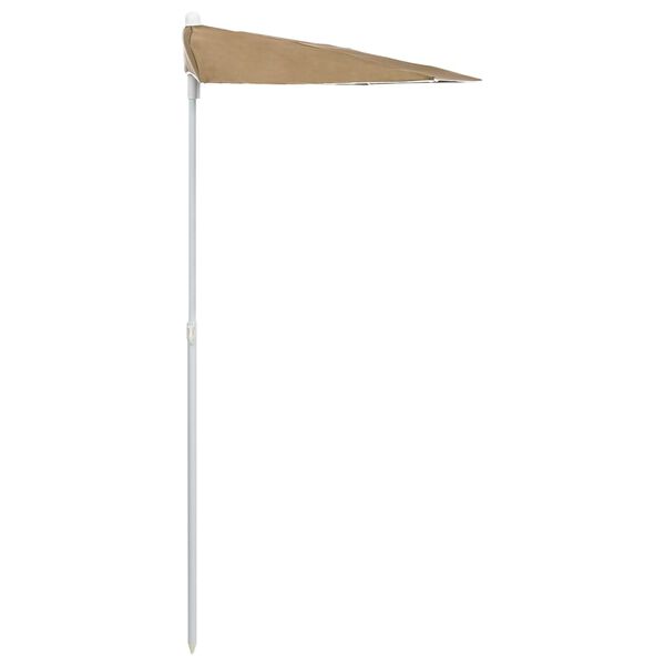 vidaXL Ομπρέλα Κήπου Μισή με Ιστό Taupe 180 x 90 εκ.