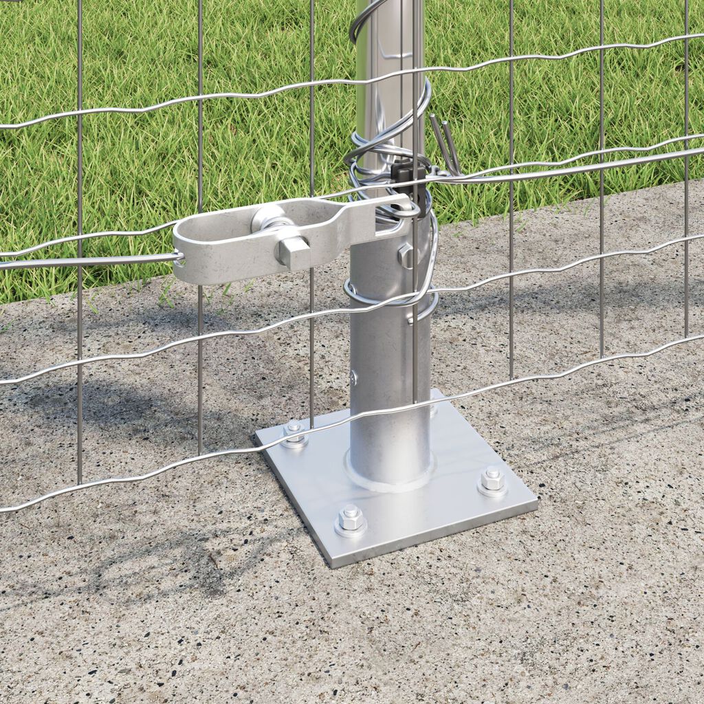 vidaXL Στηλοί Φράχτη με Βάσεις 7 τεμ Ø32mm 78,5cm Γαλβανισμένο Χάλυβα