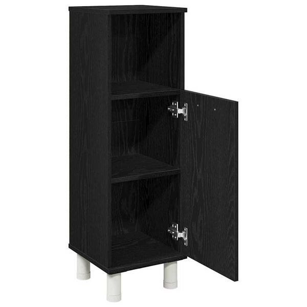 vidaXL Ντουλάπα Μπάνιου Μαύρη Οξυά 30 x 30 x 95 cm Επεξεργασμένο ξύλο