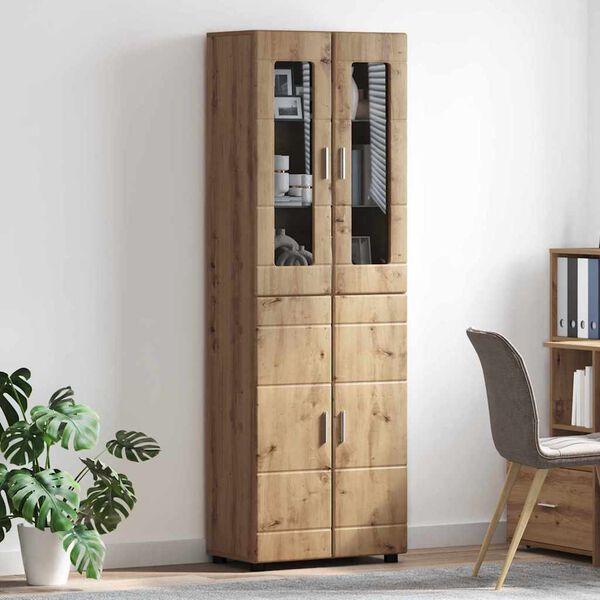 vidaXL Highboard &mu;&epsilon; &rho;ά&phi;&iota; &mu;&epsilon; &pi;ό&rho;&tau;&alpha; FLORIN Artisan Oak 60 x 35 x 182 &epsilon;&kappa;.
