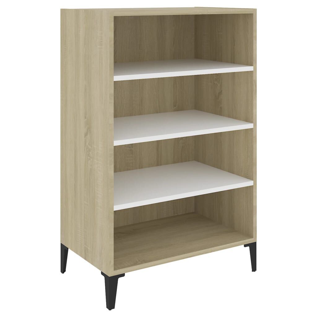 vidaXL Ραφιέρα Λευκό και Sonoma Δρυς 57 x 35 x 90 εκ. από Επεξ. Ξύλο