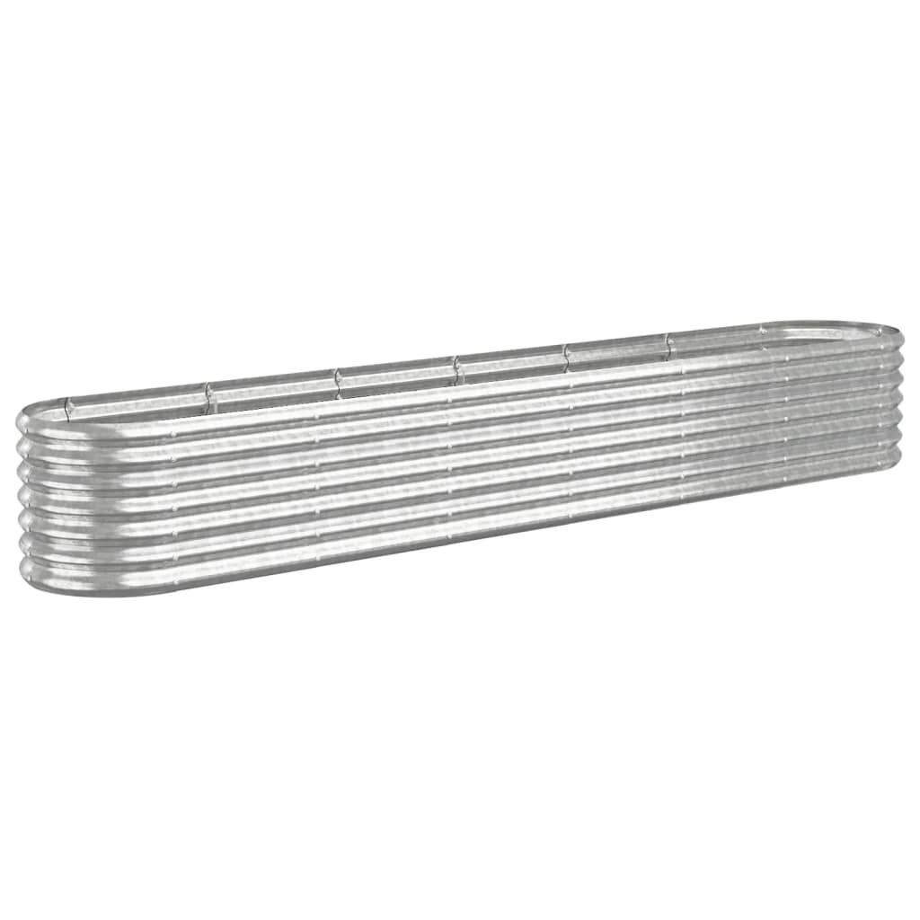 vidaXL Ζαρντινιέρα Ασημί 260x40x36 εκ. Ατσάλι με Ηλεκτρ. Βαφή Πούδρας