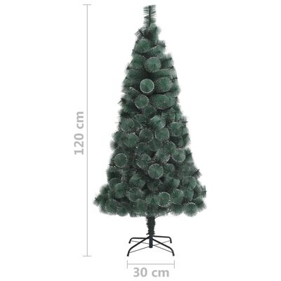 vidaXL Χριστουγεννιάτικο Δέντρο Τεχν. LED/Μπάλες Πράσινο 120 εκ PVC/PE