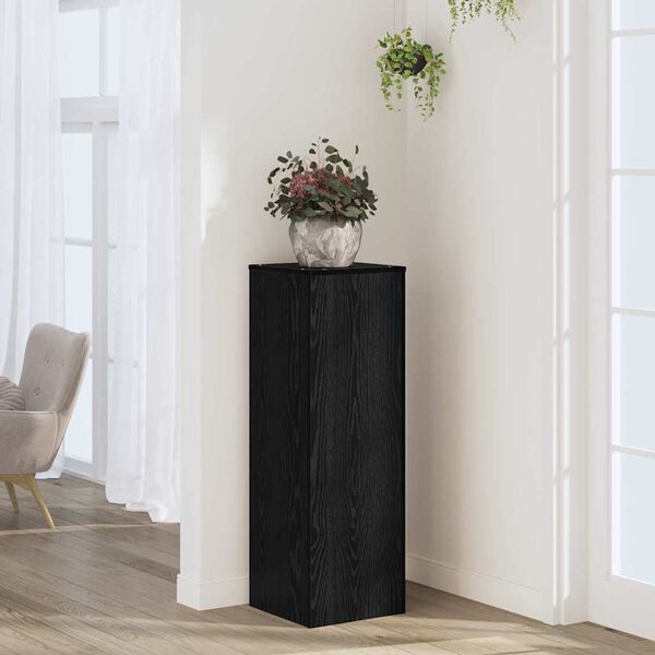 vidaXL Βάση φυτών Μαύρη Οξυά 33 x 33 x 100 cm Επεξεργασμένο ξύλο