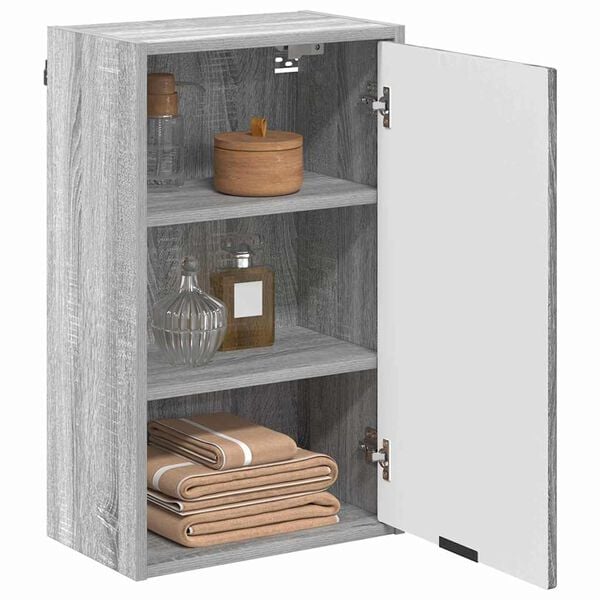 vidaXL Ντουλάπι Μπάνιου Επιτοίχιο Γκρι sonoma 39 x 23.5 x 65 εκ.