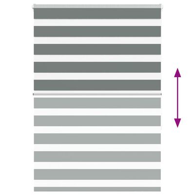 vidaXL Ζέβρα τυφλή Σκούρο Γκρι Πλάτος υφάσματος 90,9 εκ. Πολυεστέρας