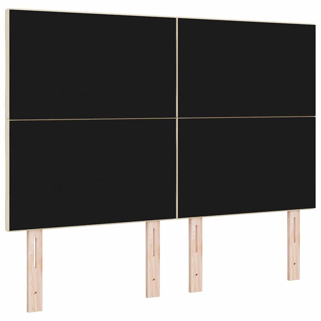 vidaXL Κεφαλάρι με φώτα λωρίδας LED Ανοιχτό γκρι 144 cm ύφασμα