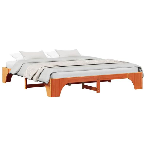 vidaXL Σκελετός Κρεβατιού Κερωτό καφέ 180 x 200 cm