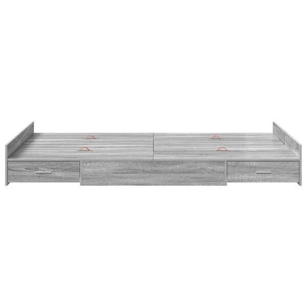 vidaXL Κρεβάτι με αποθηκευτικό χώρο Γκρι sonoma 120 x 190 cm