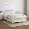 vidaXL &Kappa;&rho;&epsilon;&beta;ά&tau;&iota; Boxspring &mu;&epsilon; &Sigma;&tau;&rho;ώ&mu;&alpha; & LED &Kappa;&rho;&epsilon;&mu; 120x200 &epsilon;&kappa;. &Upsilon;&phi;&alpha;&sigma;&mu;ά&tau;&iota;&nu;&omicron;