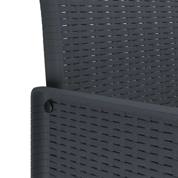 vidaXL Σετ Τραπεζαρίας Κήπου 7 pcs Ανθρακί PE Ρατάν