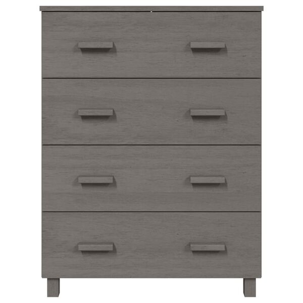 vidaXL Συρταριέρα HAMAR Αν. Γκρι 79x40x103,5εκ. από Μασίφ Ξύλο Πεύκου