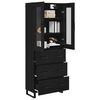 vidaXL Highboard &mu;&epsilon; &sigma;&upsilon;&rho;&tau;ά&rho;&iota; 2 pcs &Mu;&alpha;ύ&rho;&eta; &Omicron;&xi;&upsilon;ά &Sigma;ύ&nu;&theta;&epsilon;&tau;&omicron; &Xi;ύ&lambda;&omicron; &kappa;&alpha;&iota; &Gamma;&upsilon;&alpha;&lambda;ί