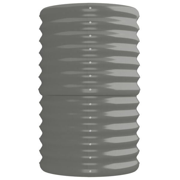 vidaXL Ζαρντινιέρα Γκρι 224x40x68 εκ. Ατσάλι με Ηλεκτρ. Βαφή Πούδρας