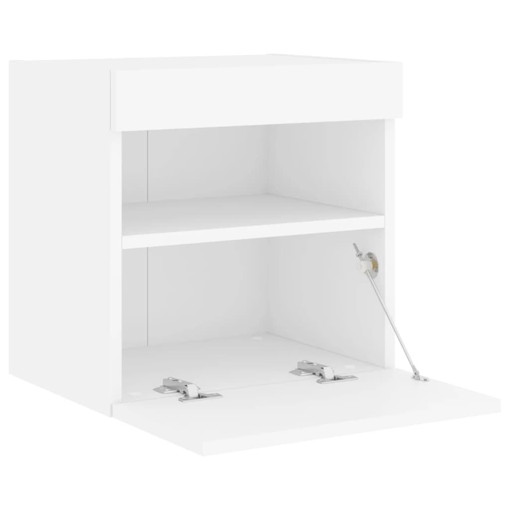 vidaXL Έπιπλο Τοίχου Τηλεόρασης με LED Λευκό 40x30x40 εκ.