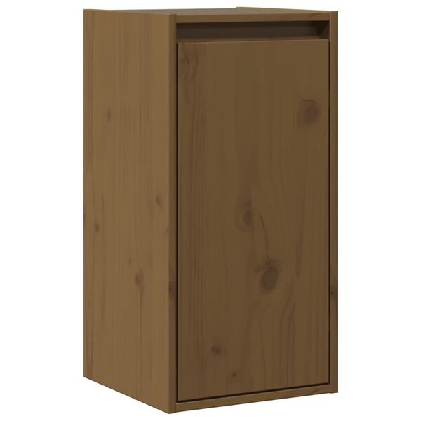 vidaXL Ντουλάπι Τοίχου Καφέ Μελί 30x30x60 εκ. από Μασίφ Ξύλο Πεύκου