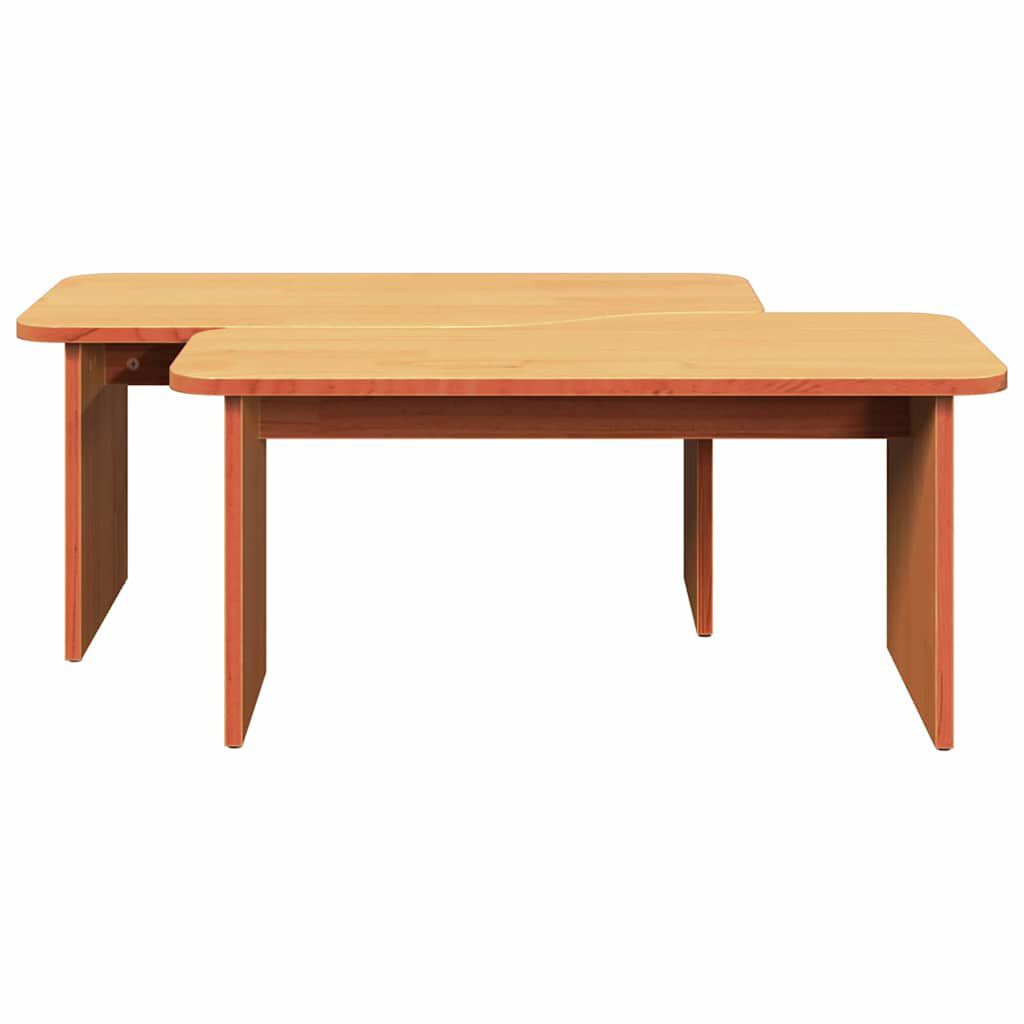 vidaXL Τραπεζάκι σαλονιού 2 pcs Καφέ κεριού 100 x 69 x 35.5 εκατοστά