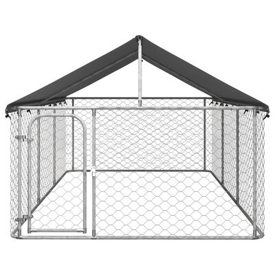 vidaXL Κλουβί Σκύλου Εξωτερικού Χώρου 400 x 200 x 150 εκ. με Στέγαστρο
