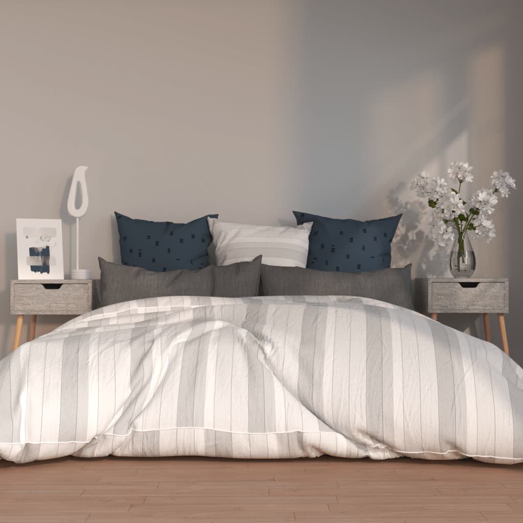 vidaXL Κομοδίνα 2 τεμ. Γκρι Σκυροδέματος 40x40x56 εκ. από Επεξ. Ξύλο