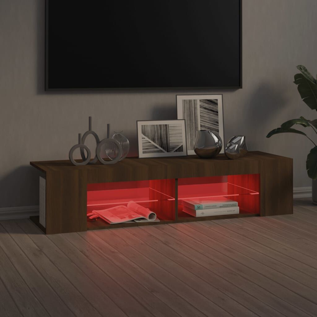 vidaXL Έπιπλο Τηλεόρασης με LED Καφέ Δρυς 135x39x30 εκ.