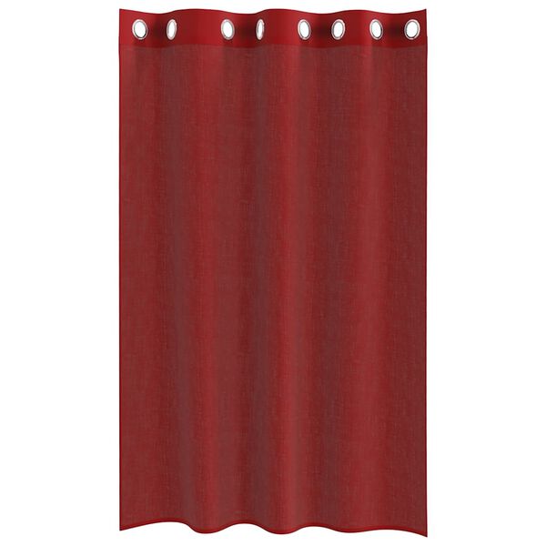 vidaXL Voile κουρτίνες με ροδέλες 2 τεμάχια Μπορντό