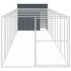 vidaXL Σπιτάκι Σκύλου με Αυλή Ανθρακί 214x1069x181 εκ. Γαλβαν. Χάλυβας