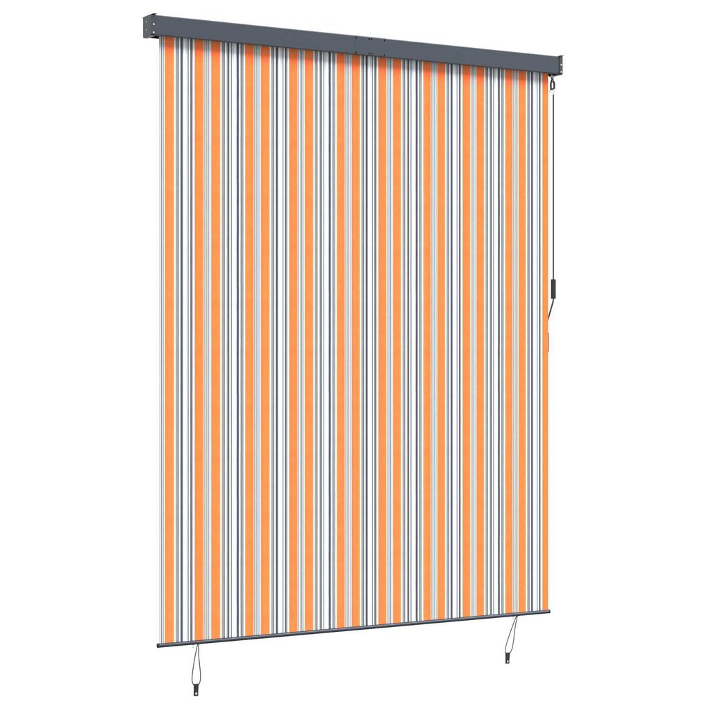 vidaXL Εξωτερικό ρολό Ριγέ Κίτρινο και μπλε 220 x 250 cm ύφασμα