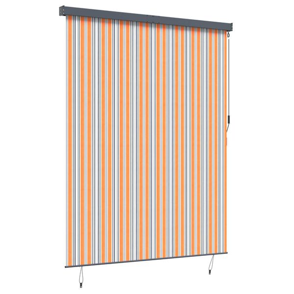 vidaXL Εξωτερικό ρολό Ριγέ Κίτρινο και μπλε 220 x 250 cm ύφασμα