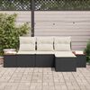 vidaXL με μαξιλάρι Ρυθμιζόμενος 4 pcs Μαύρο
