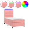 vidaXL &Kappa;&rho;&epsilon;&beta;ά&tau;&iota; Boxspring &mu;&epsilon; &Sigma;&tau;&rho;ώ&mu;&alpha; & LED &Rho;&omicron;&zeta; 90x190 &epsilon;&kappa;. &Beta;&epsilon;&lambda;&omicron;ύ&delta;&iota;&nu;&omicron;